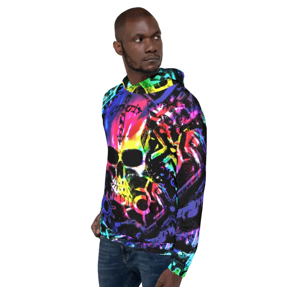 Steampunk Skull Tie Dye Unisex Hoodie