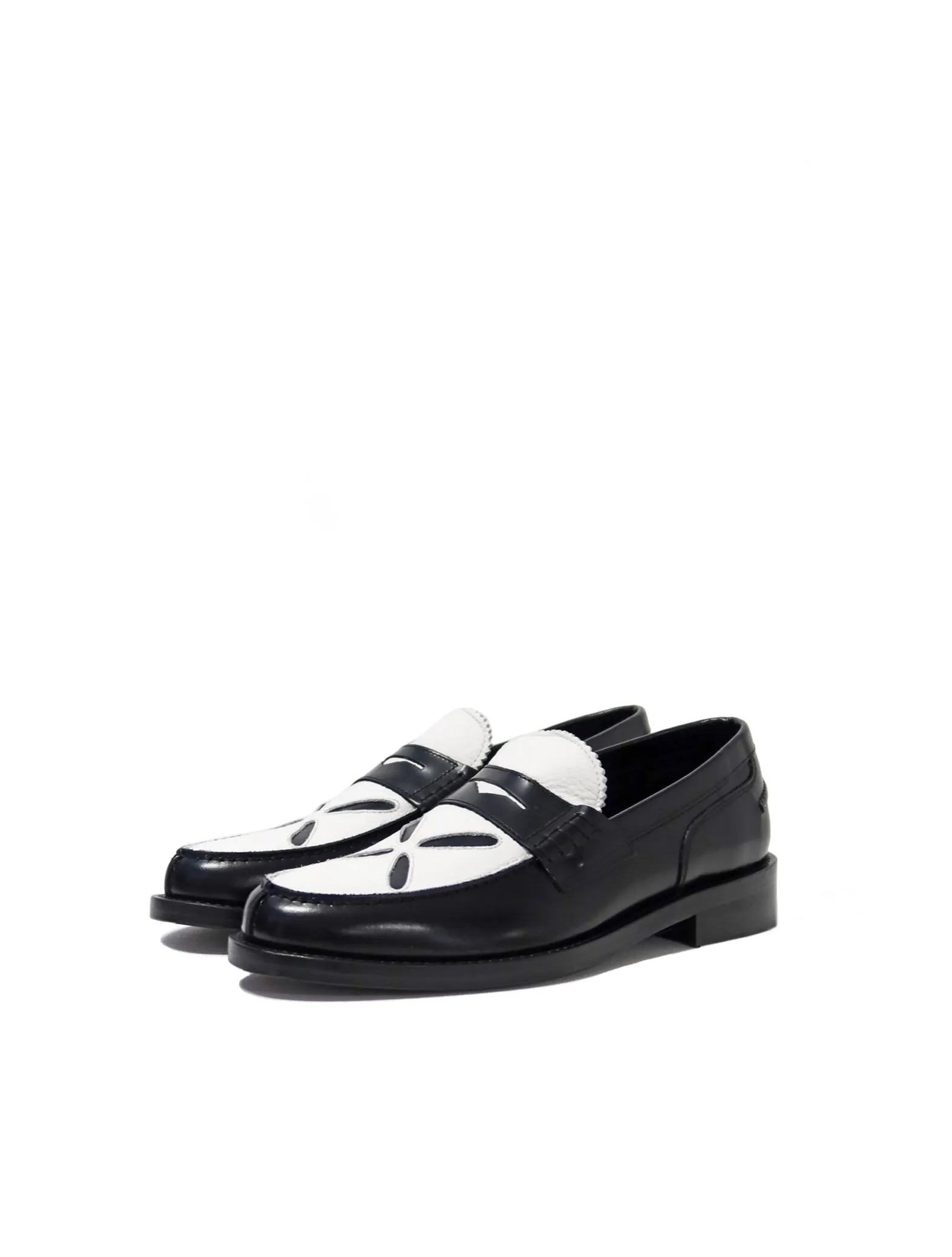 Stefan Cooke Black & White Slashed Loafers