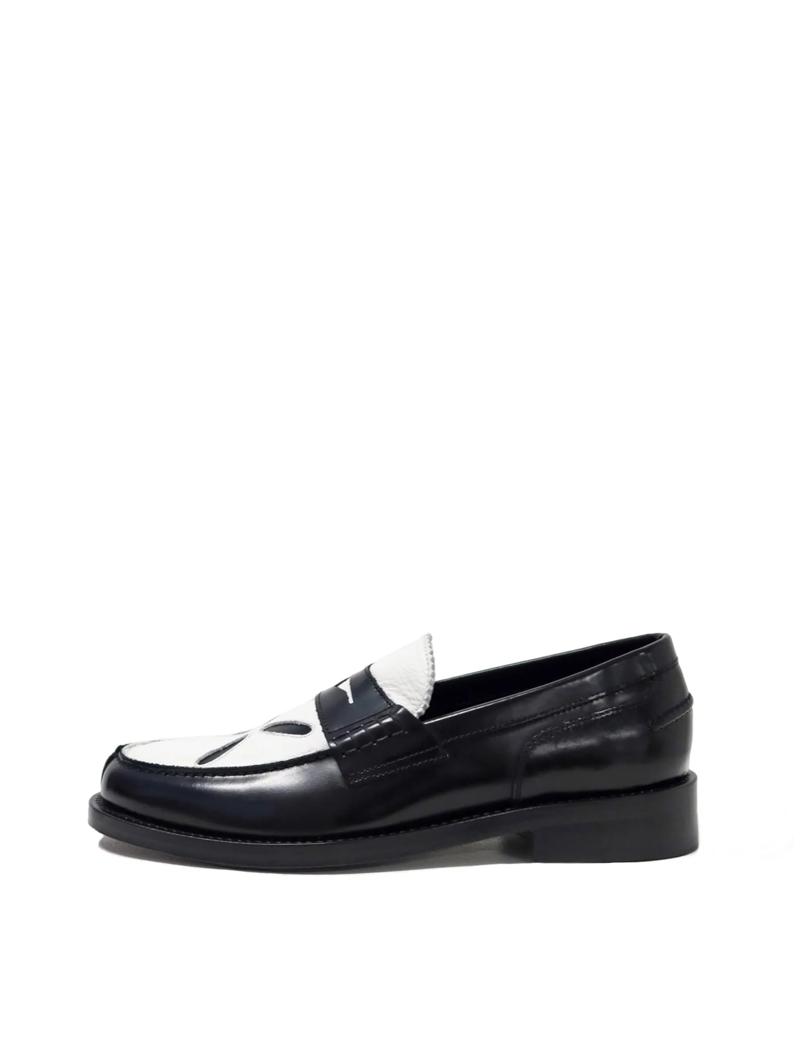 Stefan Cooke Black & White Slashed Loafers