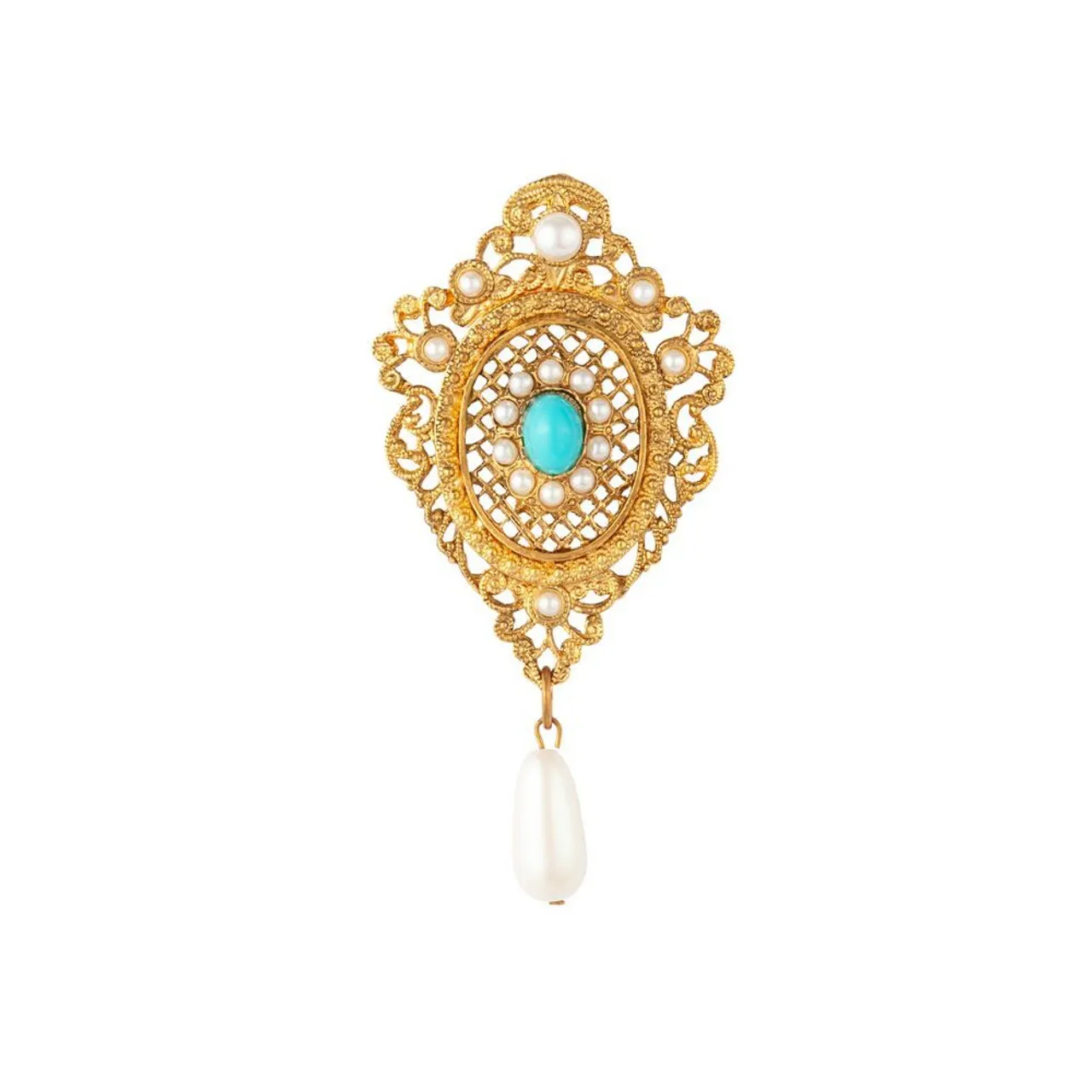 SUSAN CAPLAN VINTAGE 1960s vintage edwardian revival brooch -                         -                     -                