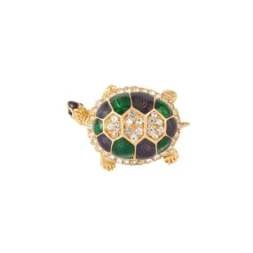 SUSAN CAPLAN VINTAGE 1980s vintage turtle enamel brooch -                         -                     -                