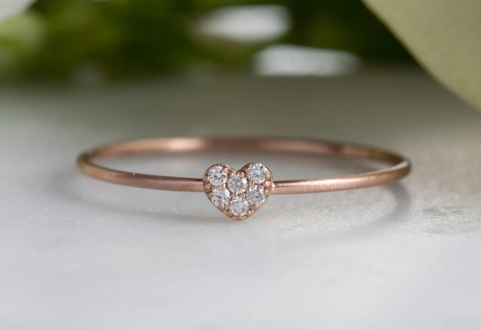 Sweetheart Pavé Diamond Ring