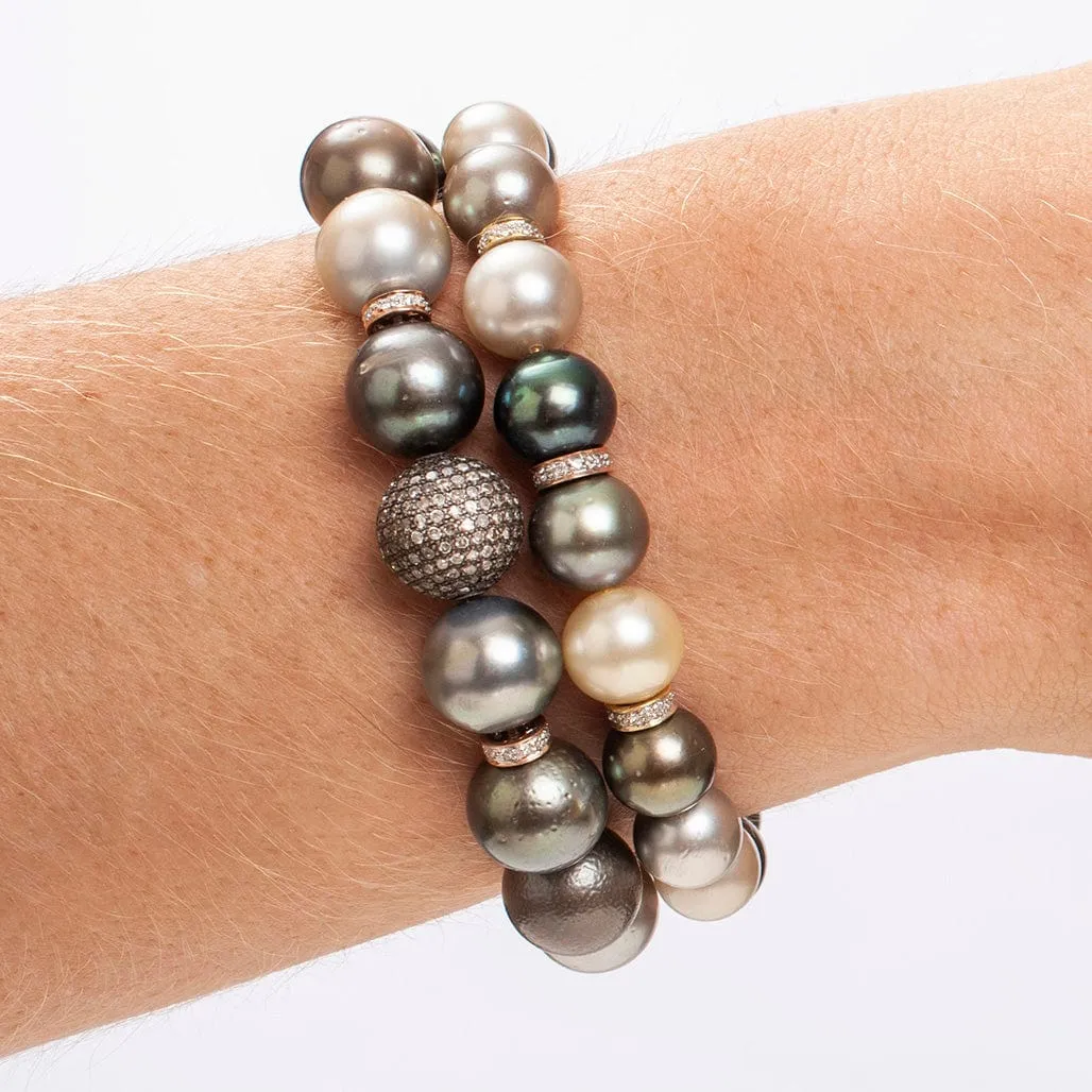 Tahitian Pearl Bracelet with Diamonds