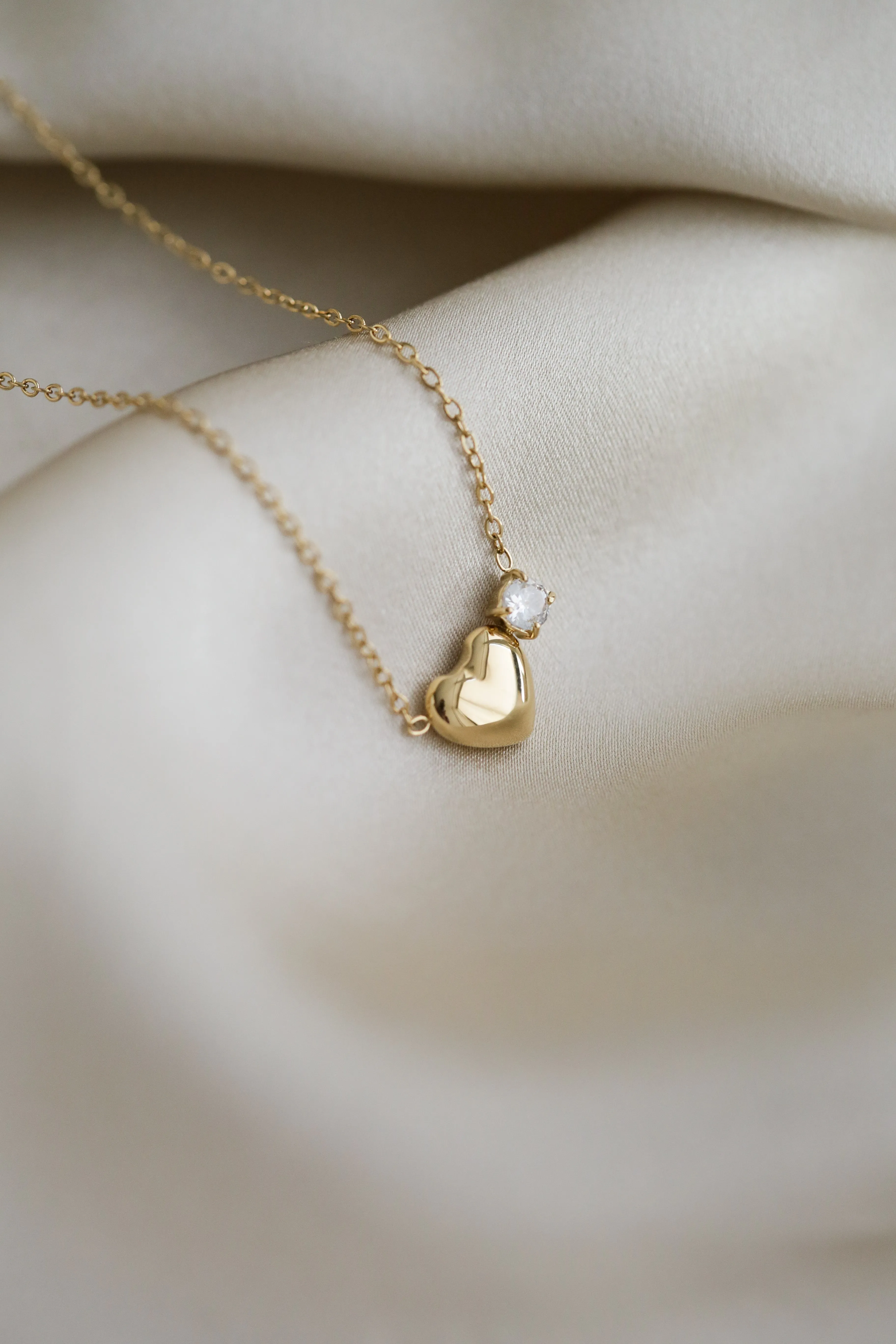 The Heart - Single Cubic Zirconia Necklace