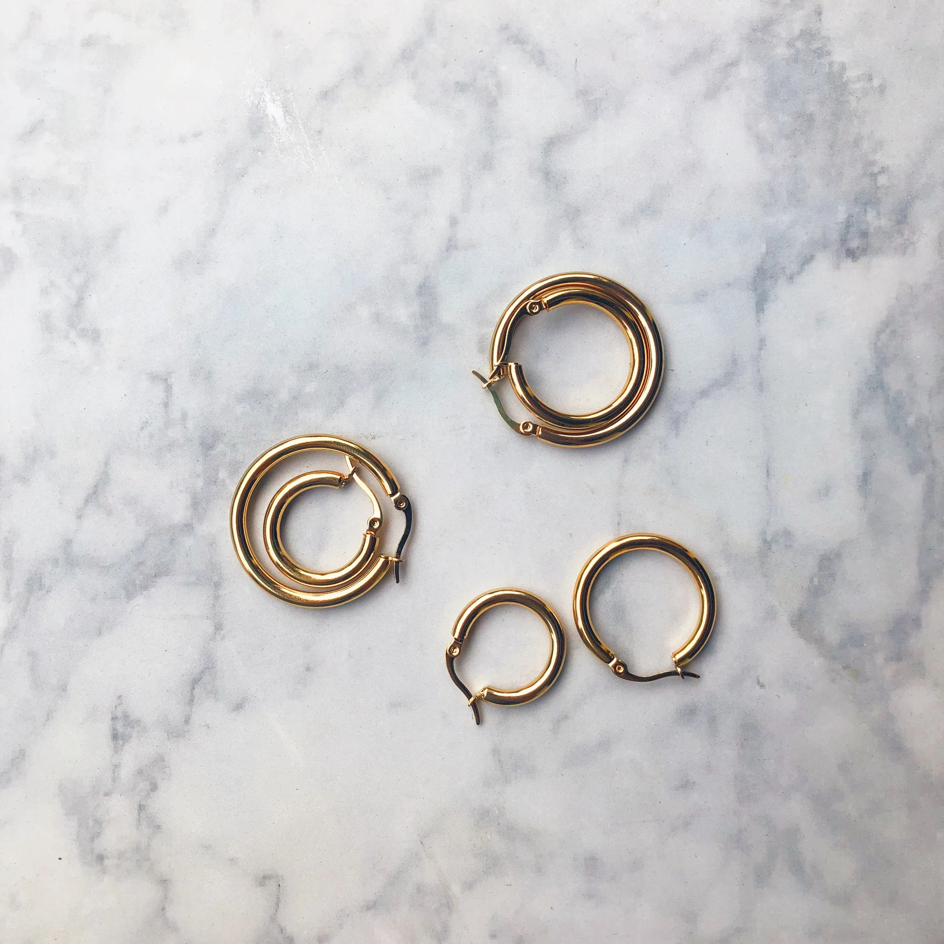 Thick Circle Hoop Earrings