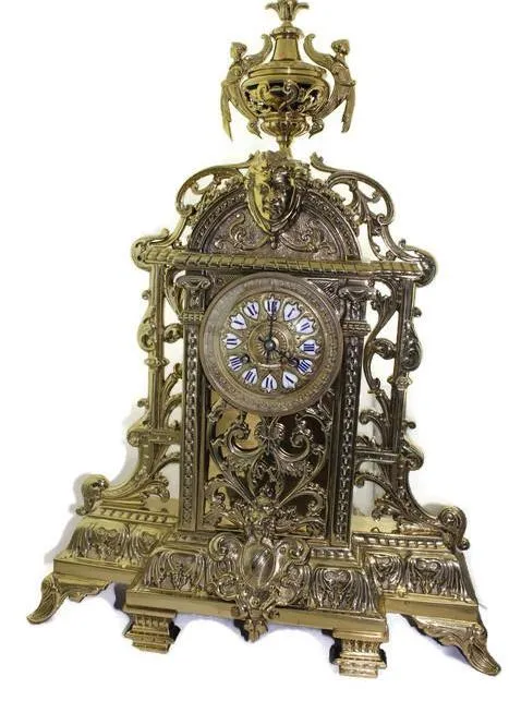 Tiffany & Co. New York Gothic AD. MOUGIN Antique Bronze Large 22 Figural Clock, this is Pre-Owned Item #342587