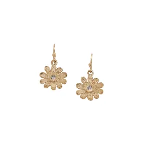 Tiny Daisy Studs w/ Diamonds