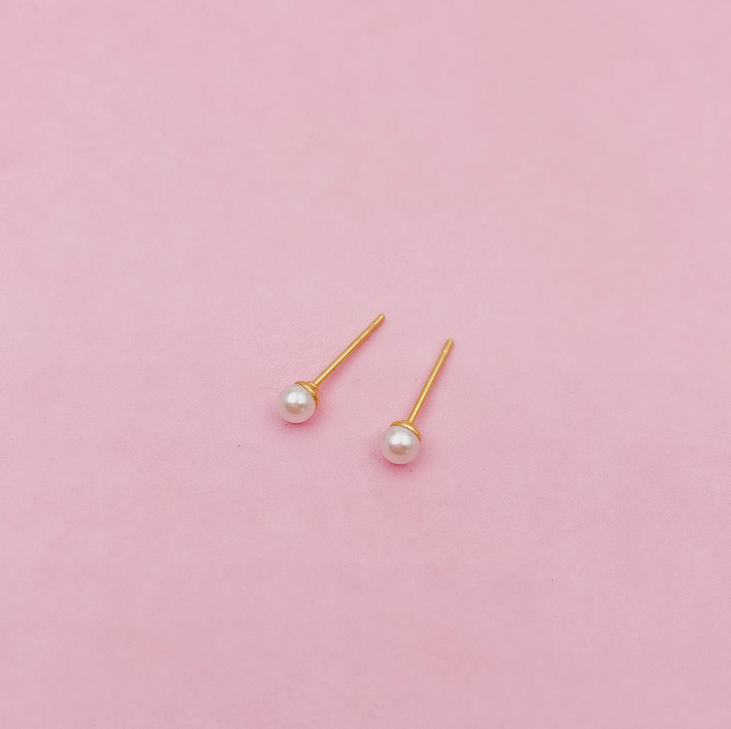 Tiny Faux Pearl Stud Earrings