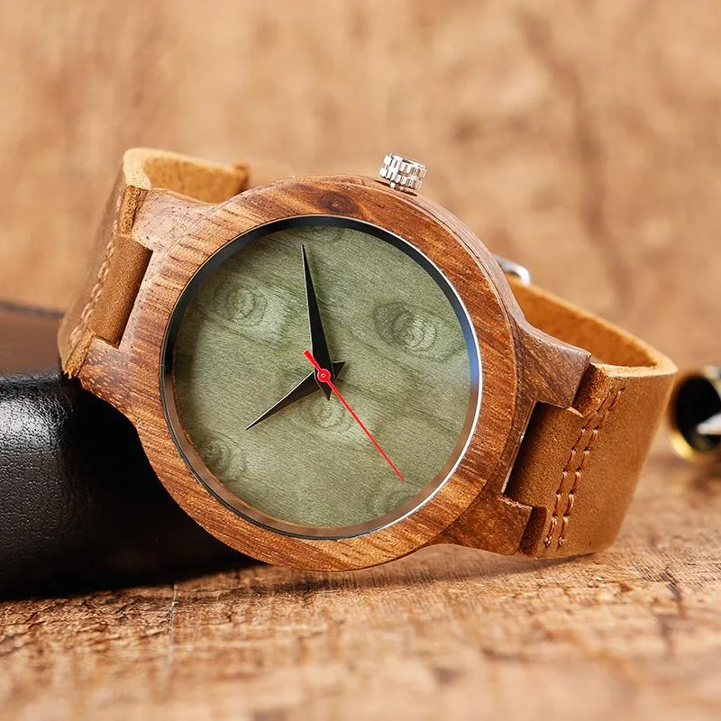 Top Gift Item Men's Analog Simple Bamboo Hand-Made Wooden Wrist Watch