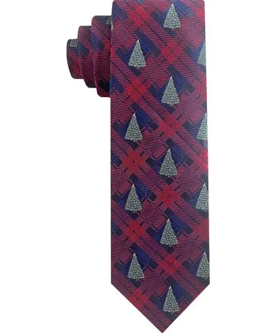 Van Heusen Men's Christmas Tree Plaid Tie