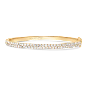 Veena Gold and Diamond Two Row Oval Bangle