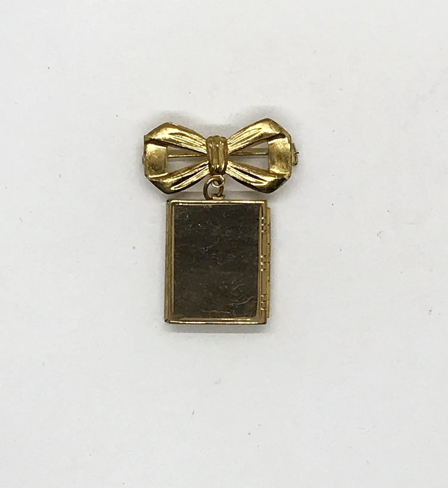 Vintage Bow and Dangle Locket Brooch