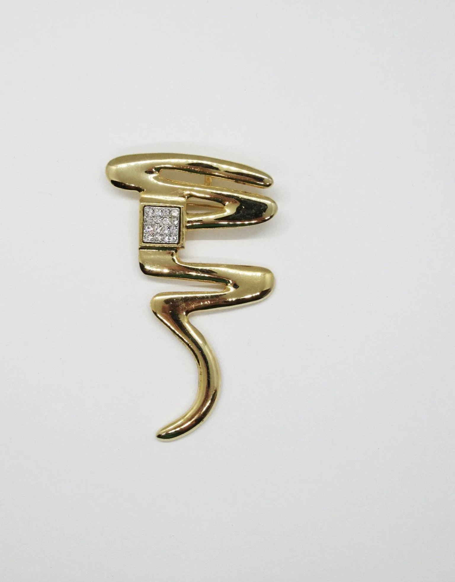 Vintage Park Lane Squiggle Brooch/Pendant With Sparkling Accents