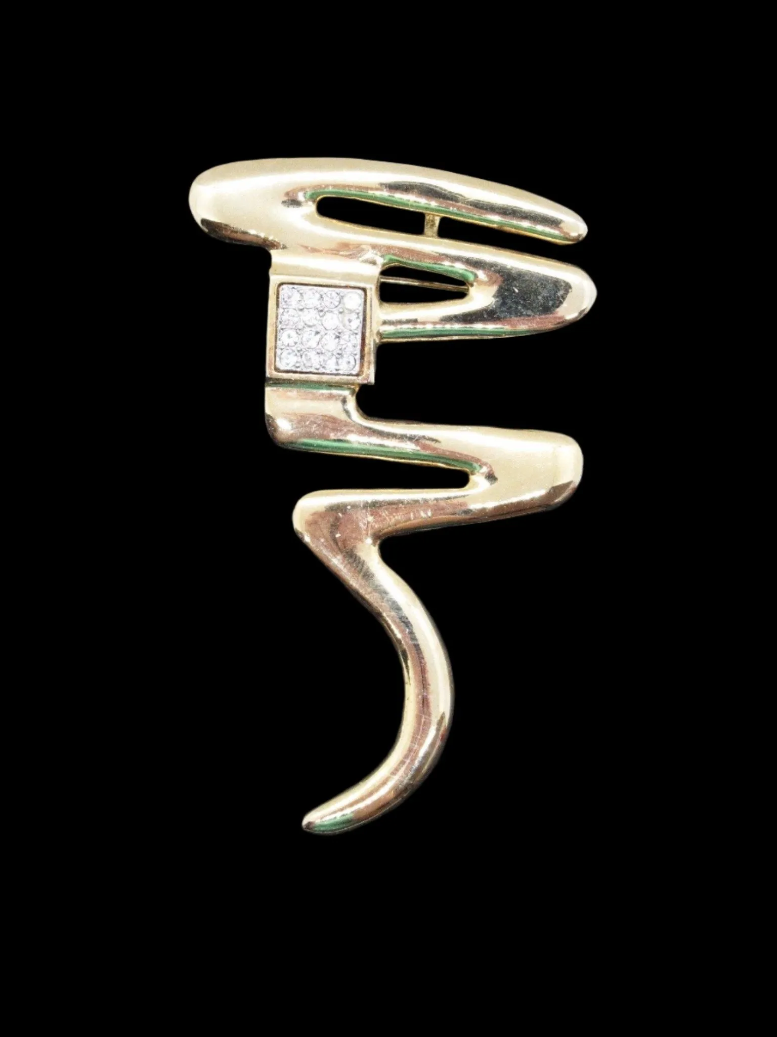 Vintage Park Lane Squiggle Brooch/Pendant With Sparkling Accents