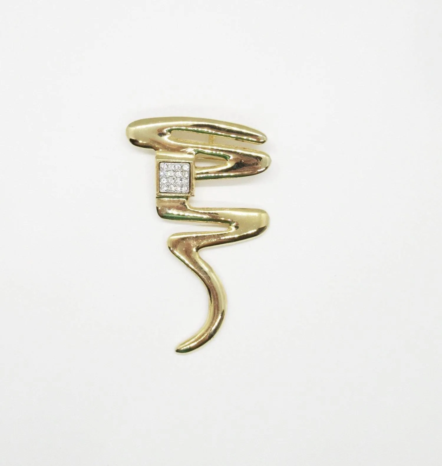 Vintage Park Lane Squiggle Brooch/Pendant With Sparkling Accents