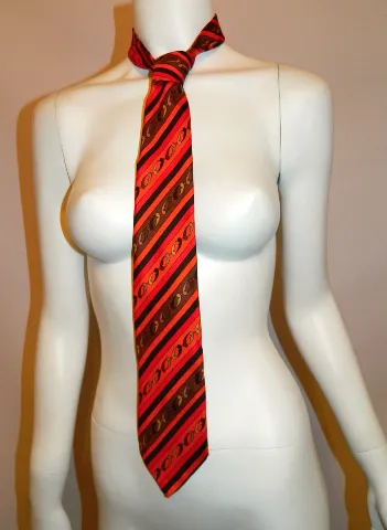 vintage PUCCI tie orange brown silk 1960s Emilio Pucci necktie