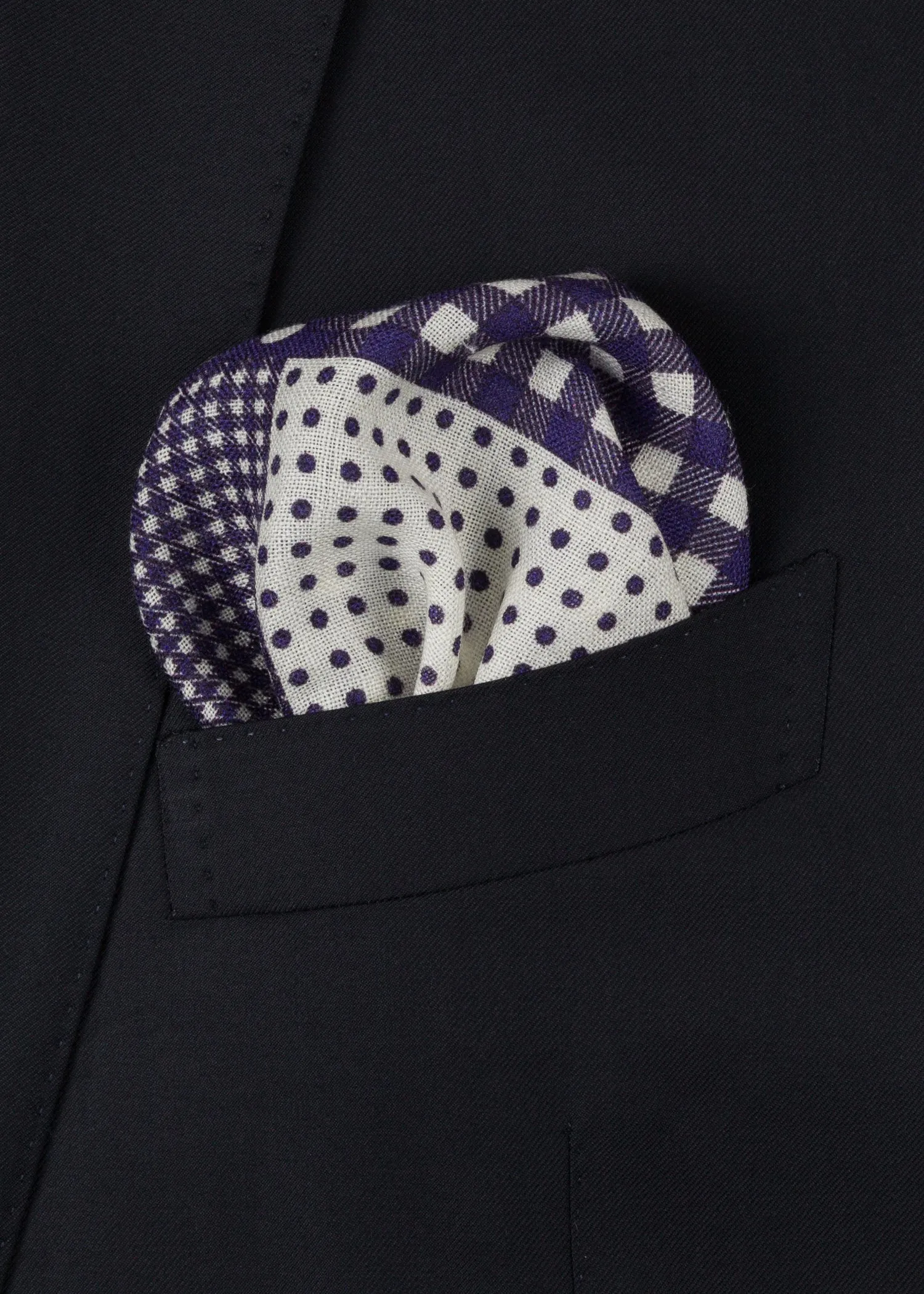 White Blue Pocket Square