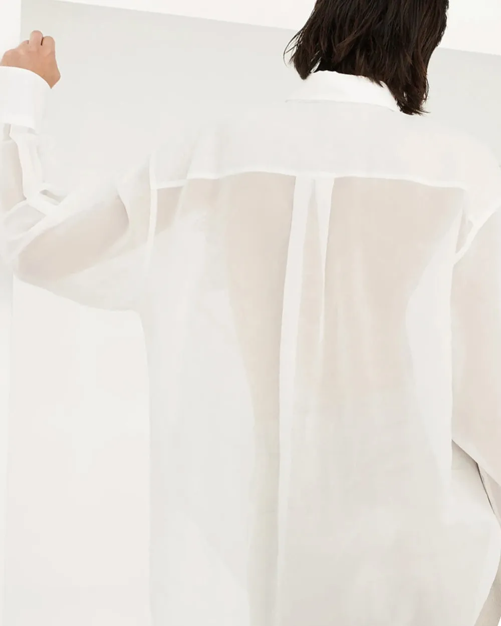 White Embroidered Raffia Magnolia Silk Blouse