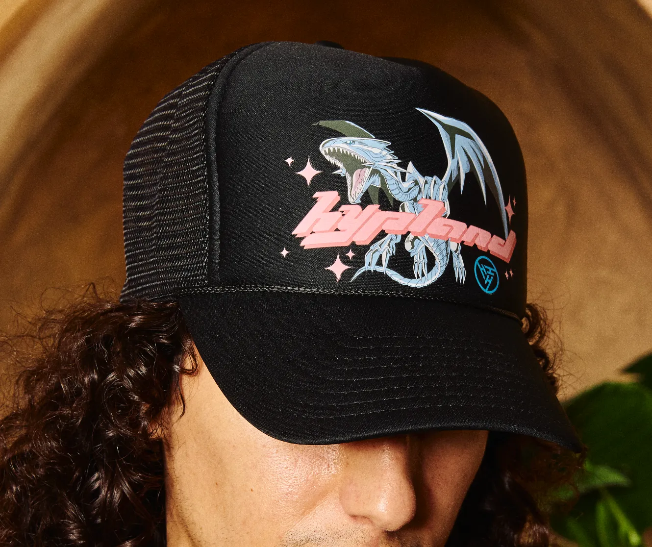 YUGIOH BLUE EYES TRUCKER HAT (BLACK)